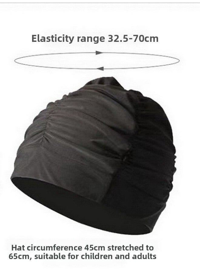 Xiang Zhifei Swimming Cap 2024 Women's Big Head Long Hair Swimming Cap Adult Women's Large Swimming Cap-Color:【16】blue Circle (recommended Head Circumference 52-59cm)