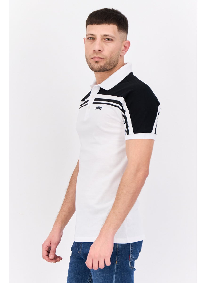 Prince Men Sportswear Fit Short Sleeve Tennis Polo Shirt, White  - Image 2