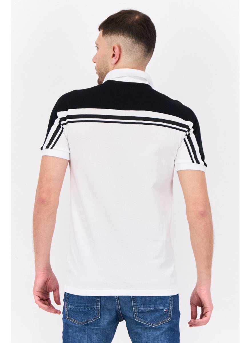 Prince Men Sportswear Fit Short Sleeve Tennis Polo Shirt, White  - Image 3