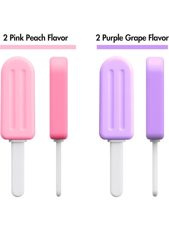 4 Pcs Aligner Chewies for Invisalign, Colorful Popsicle Silicone Chewies with Grip Handles for Aligner Chompers Aligner Trays Seaters - Image 3