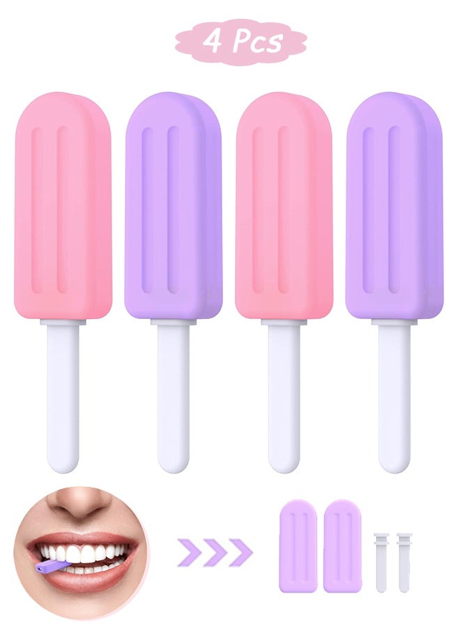 4 Pcs Aligner Chewies for Invisalign, Colorful Popsicle Silicone Chewies with Grip Handles for Aligner Chompers Aligner Trays Seaters - Image 1