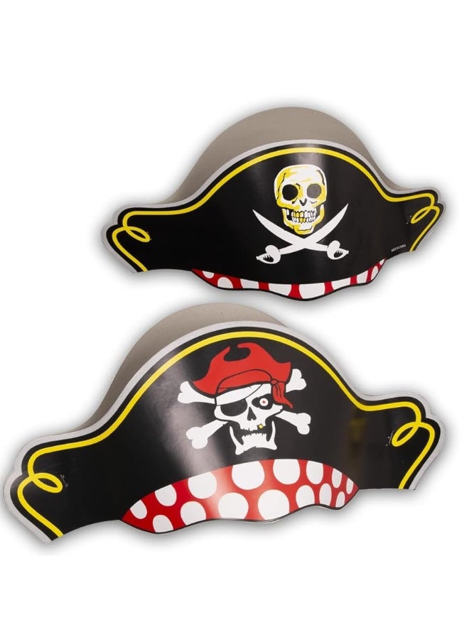 Funny Party Hats - Funny Pirate Party Hats 48 PC Set â€“ Pirate Birthday Party â€“ Pirate Party Favors for Kids - 12 Pirate Hats, 12 Patches, 12 Swords, 12 Telescopes - Image 1