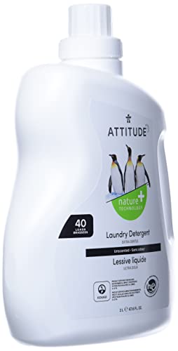 ATTITUDE Liquid Laundry Detergent, EWG Verified, HE Compatible, Plant-Based & Vegan, Natural Laundry Soap, Unscented, 40 Loads, 67.6 Fl Oz - Image 4
