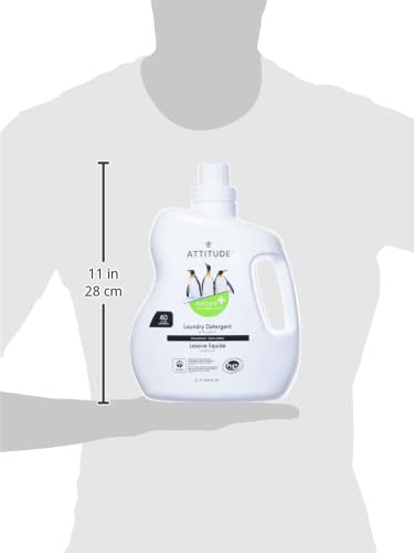 ATTITUDE Liquid Laundry Detergent, EWG Verified, HE Compatible, Plant-Based & Vegan, Natural Laundry Soap, Unscented, 40 Loads, 67.6 Fl Oz - Image 3