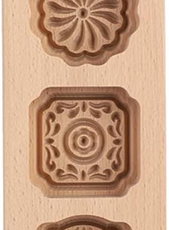 Traditional Wooden Mooncake Mold No 1 Flower Four Piece Mold For Baking Cookies Muffins Pumpkin Pies - Image 1