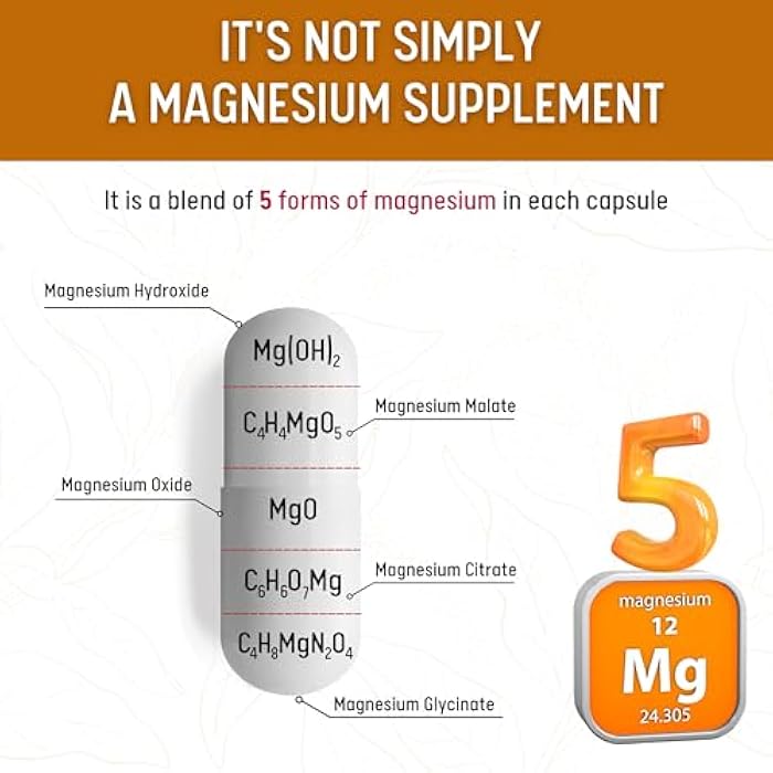 healblend Multi Magnesium Complex Supplement 500mg - 5 Active Bioavailable Forms – Hydroxide, Malate, Oxide, Citrate, Glycinate - Bone, Heart, & Muscle Support - Image 2