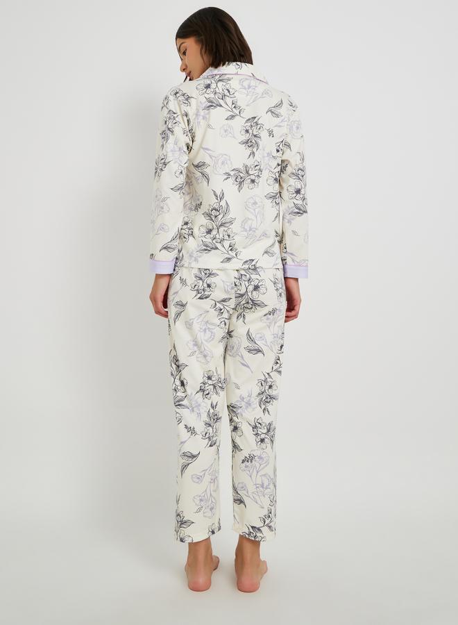 Take Two Take Two Floral Print Buttoned Shirt and Pyjama Set  - Image 4