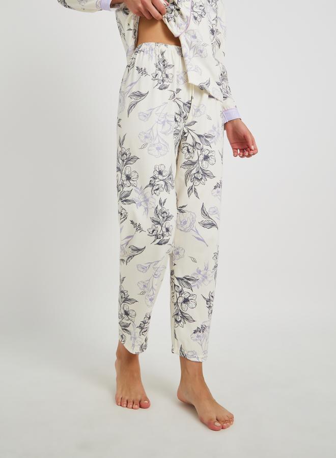 Take Two Take Two Floral Print Buttoned Shirt and Pyjama Set  - Image 5