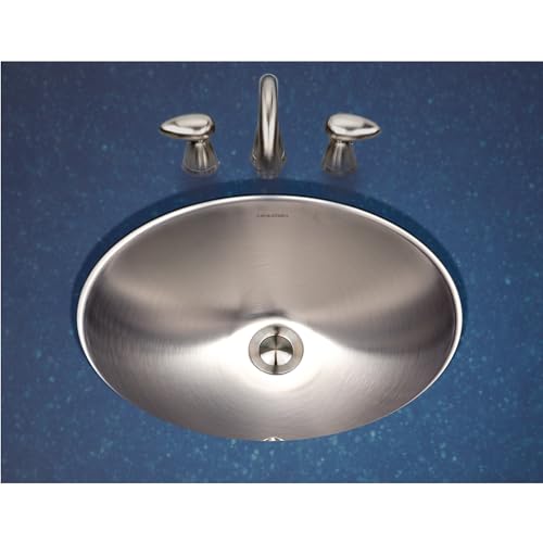 Houzer Opus Stainless Steel Bathroom Sink: 18 Inch Undermount Oval Bowl with Overflow Drain Assembly, Durable & Versatile, Essential for Home & Apartment: CHO-1800-1 - Image 2
