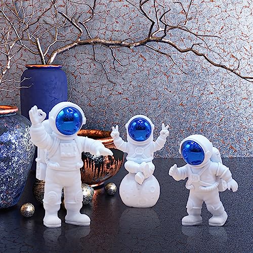 Street27 Polyvinyl Chloride 3Pcs Astronaut Action Figurine Home Decor Astronaut Statue Study Office Desk Decor Showpiece Gift Decoration Accessories Outer Space Pvc Sculpture(Blue) - Image 3