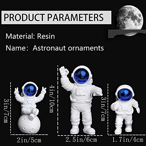 Street27 Polyvinyl Chloride 3Pcs Astronaut Action Figurine Home Decor Astronaut Statue Study Office Desk Decor Showpiece Gift Decoration Accessories Outer Space Pvc Sculpture(Blue) - Image 5