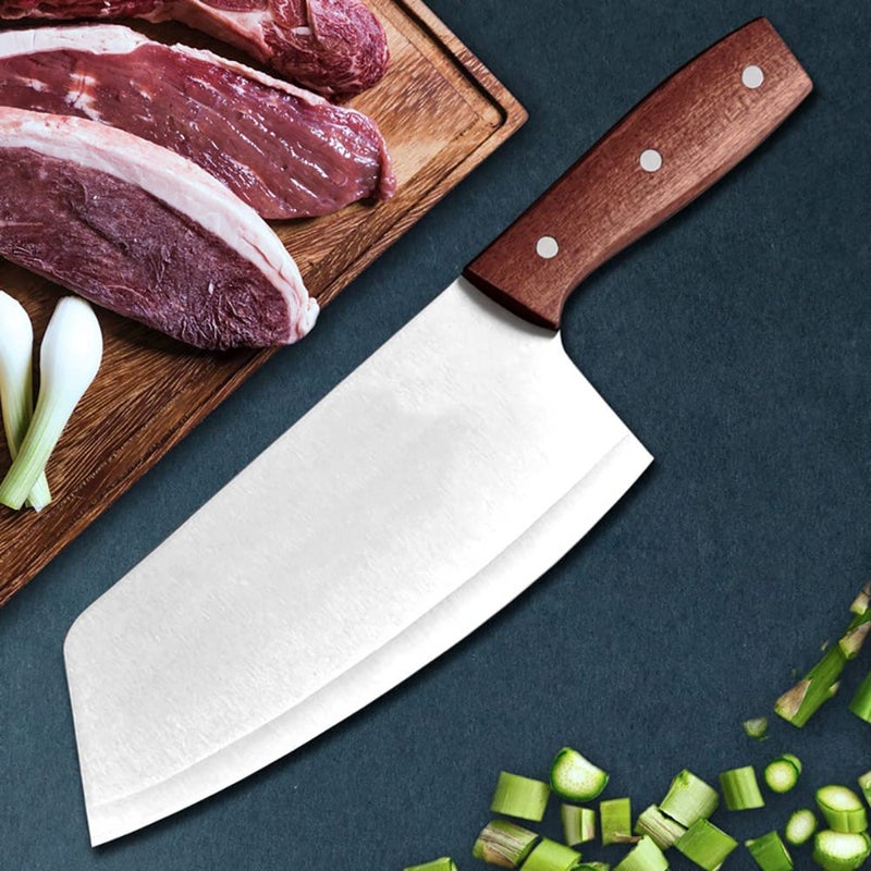 FLOXIT Stainless Steel Ultra Sharp Cleaver Kitchen Knife Ergonomic NonSlip Handle Heavy Duty Blade Suitable for Cutting VegetablesMeat Fish etc High Carbon Cooking Knife Knife G Big - Image 4