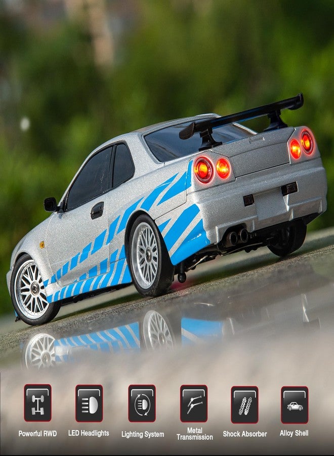 ARRIS سيارة درفت RC LDRC LD1899 1/18 GTR R34 2.4GHz RWD سيارة رالي RC مع هيكل سبيكة سيارات سباق تحكم عن بعد للانجراف على الطرق للبالغين - Image 3
