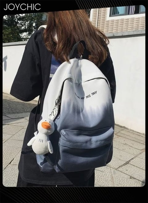 حقيبة ظهر مدرسية كبيرة السعة بتصميم كوري متدرج خفيفة الوزن لطلاب المدارس الإعدادية والجامعات