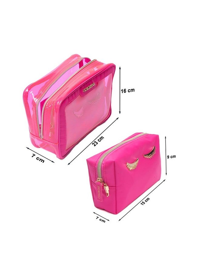 Colorbar Lips & Lashes Box Pouch (Set Of Two) - Neon Pink - Image 3