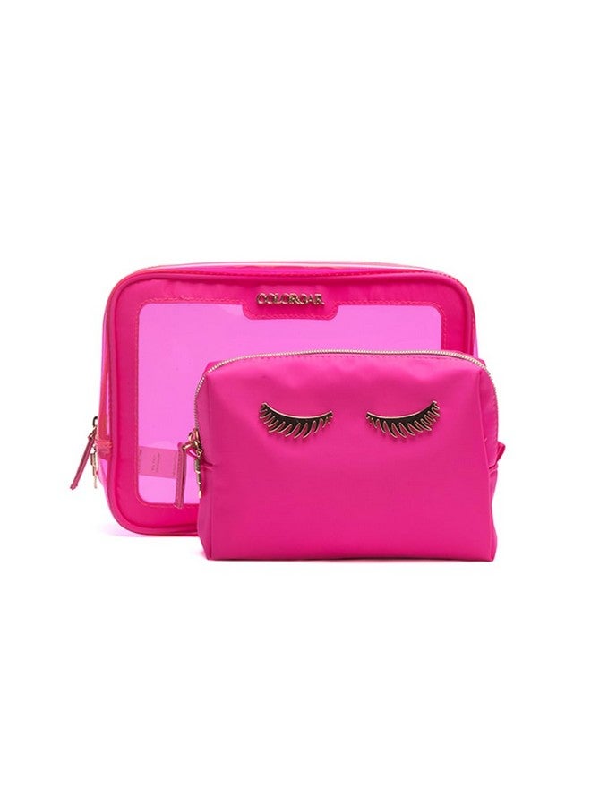 Colorbar Lips & Lashes Box Pouch (Set Of Two) - Neon Pink - Image 1