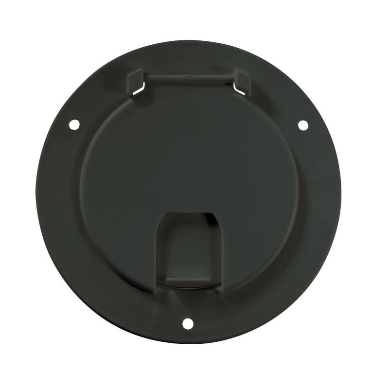 RV Designer B113, Round Electrical Cable Hatch, Deluxe, Replaceable Lid, 5.2 inch Diameter, Black - Image 5