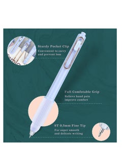 Excefore 5 Pcs Retractable Gel Ink Pens, 0.5mm Fine Point Tip Pen,Lovely Kawaii Gel Ink Pens, Comfortable Smooth Writing Aesthetic Pens, Suitable for Home School Office Supplies (Blue)  - Image 3