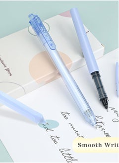 Excefore 5 Pcs Retractable Gel Ink Pens, 0.5mm Fine Point Tip Pen,Lovely Kawaii Gel Ink Pens, Comfortable Smooth Writing Aesthetic Pens, Suitable for Home School Office Supplies (Blue)  - Image 5