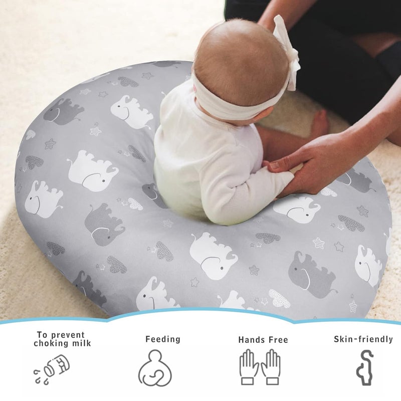 TANOFAR Nursing Pillow Cover, Elephant Breastfeeding Pillow Slipcover for Baby Boys & Girls, Animal Nursing Pillow Case for Newborn, Soft Fabric Fits Snug On Infant, Washable & Breathable - Image 4
