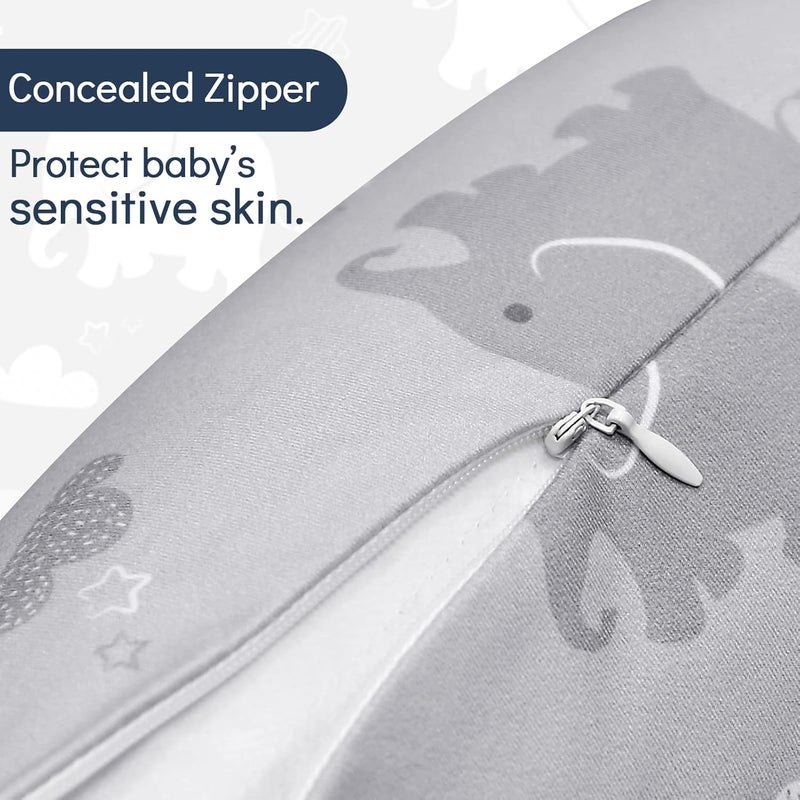 TANOFAR Nursing Pillow Cover, Elephant Breastfeeding Pillow Slipcover for Baby Boys & Girls, Animal Nursing Pillow Case for Newborn, Soft Fabric Fits Snug On Infant, Washable & Breathable - Image 3