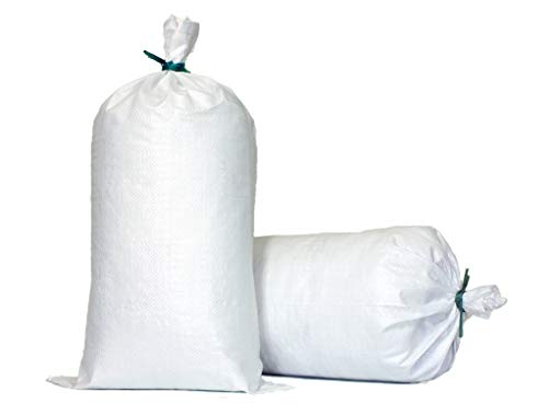 TerraRight Sandbags Extra Durable Empty White Woven Polypropylene Sand Bags wTies Max UV Protection 14 x 26 50 Count - Image 1