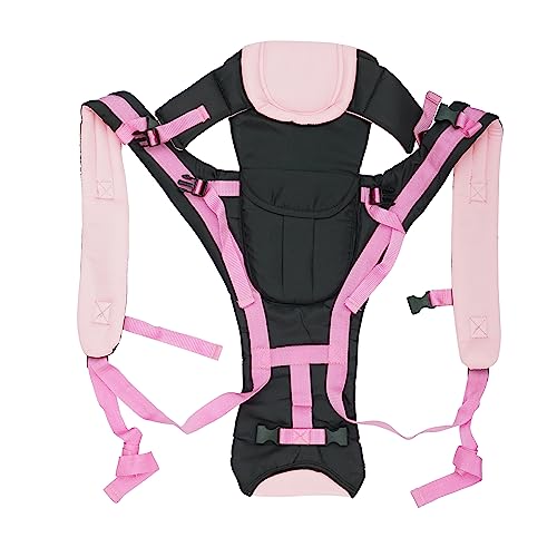Printgram Toddler Pg 4-in-1 Adjustable Baby Carrier Black Colour Cum Kangaroo Bag/Texture Baby Carry Sling/Back/Front Carrier for Baby with Safety Belt and Buckle Straps 1 Count (Pink) - Image 3