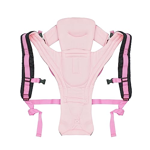 Printgram Toddler Pg 4-in-1 Adjustable Baby Carrier Black Colour Cum Kangaroo Bag/Texture Baby Carry Sling/Back/Front Carrier for Baby with Safety Belt and Buckle Straps 1 Count (Pink) - Image 4