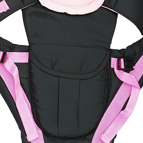Printgram Toddler Pg 4-in-1 Adjustable Baby Carrier Black Colour Cum Kangaroo Bag/Texture Baby Carry Sling/Back/Front Carrier for Baby with Safety Belt and Buckle Straps 1 Count (Pink) - Image 5