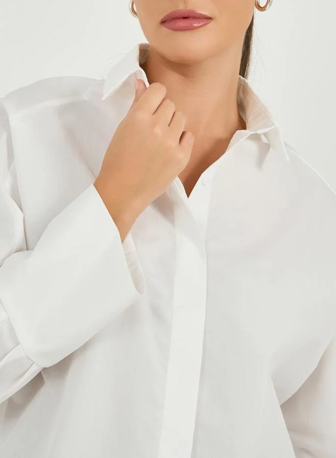 Styli Styli Oversized Buttoned Shirt with Panel Detail