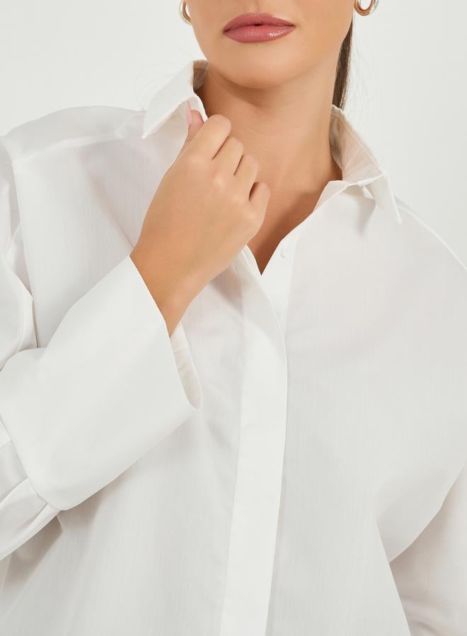 Styli Styli Oversized Buttoned Shirt with Panel Detail  - Image 4