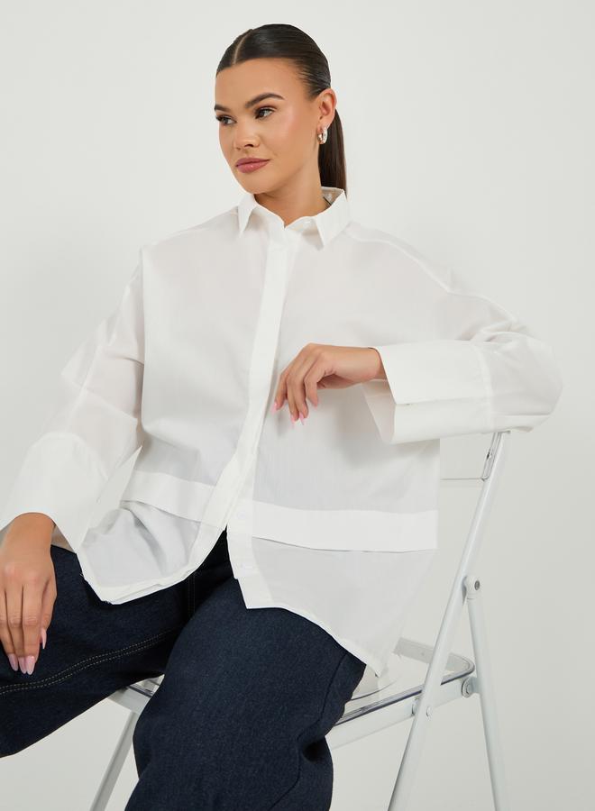 Styli Styli Oversized Buttoned Shirt with Panel Detail  - Image 1