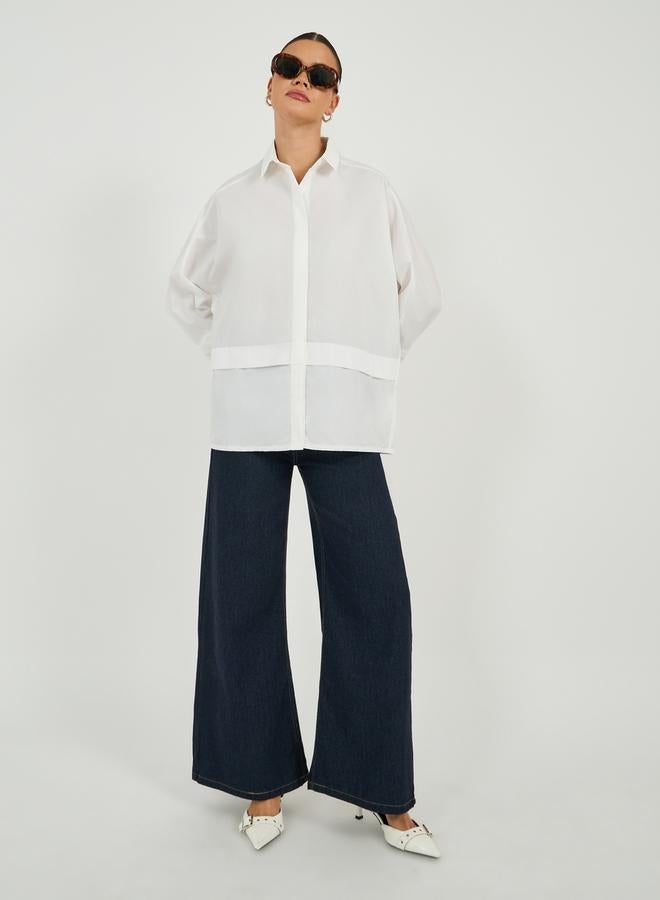 Styli Styli Oversized Buttoned Shirt with Panel Detail  - Image 2