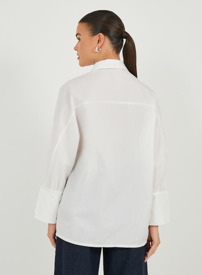 Styli Styli Oversized Buttoned Shirt with Panel Detail  - Image 5