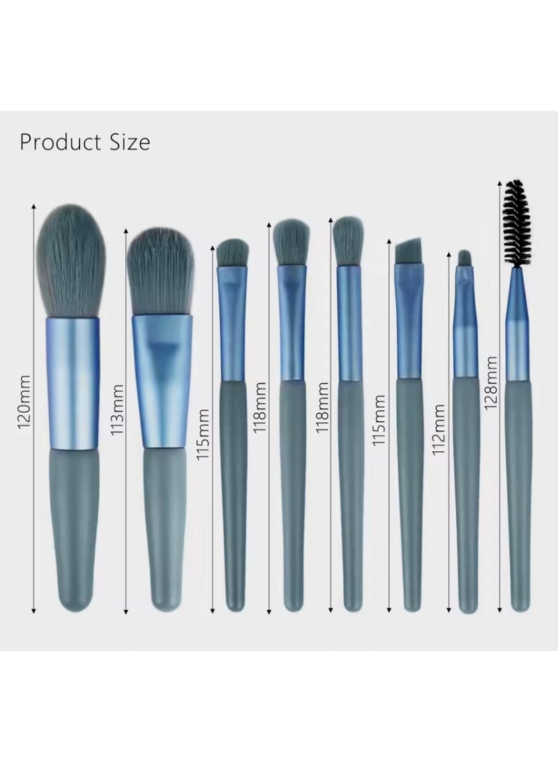 Blume Beauty MINI Makeup Brush Set, 8 PCs - Mini Make Up Brushes Small & Compact for Bag or Travel. 8PCS makeup brushes set for Cosmetics Powder, Blush Eyeshadow, Eyelash and Concealer in Ziplock bag - Image 3