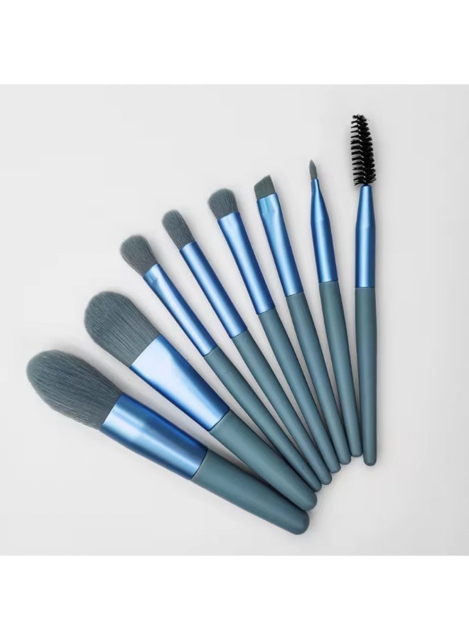 Blume Beauty MINI Makeup Brush Set, 8 PCs - Mini Make Up Brushes Small & Compact for Bag or Travel. 8PCS makeup brushes set for Cosmetics Powder, Blush Eyeshadow, Eyelash and Concealer in Ziplock bag - Image 1