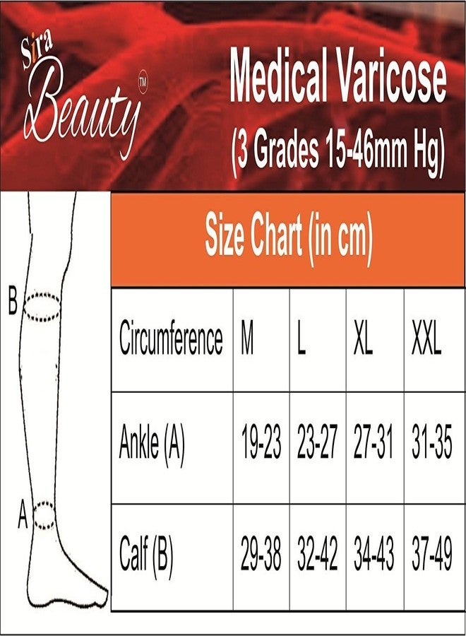 JOINTCOMFO Medical Antiskid Varicose Veins, Graduate Calibrated, Compression Socks, Stocking Improve Blood Circulation, Varicose Vein, Swollen, Aching Legs, Pain Relief, Edema, Sore Legs, Compression Sleeve with Anti Slip Grade-II (23-32 mmHg) (L, Black) - Image 3