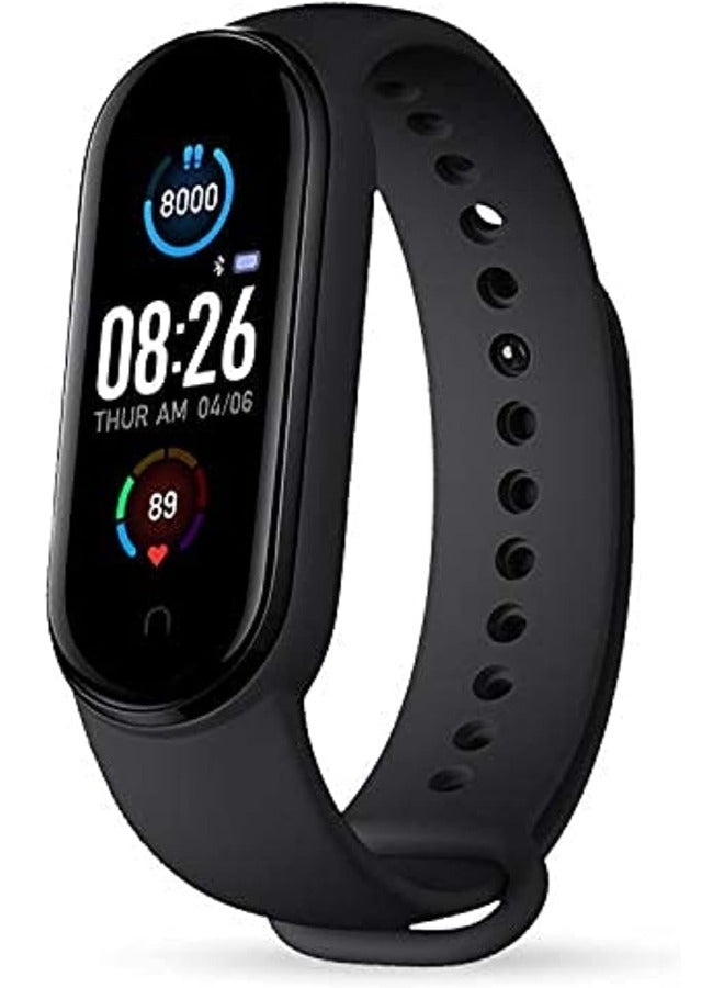M5 Wristband Fitness Watch Black Smart Activity Tracker, Heart Rate Monitor, Waterproof Sports Watch for Men, Women, Step Counter with Blood Pressure Monitor, Black - Image 2