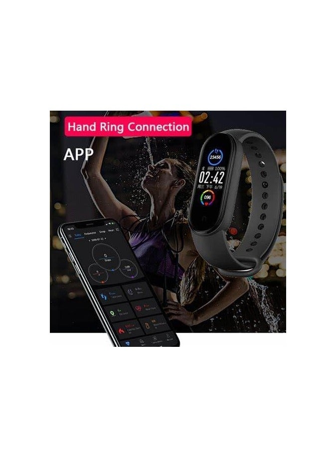 M5 Wristband Fitness Watch Black Smart Activity Tracker, Heart Rate Monitor, Waterproof Sports Watch for Men, Women, Step Counter with Blood Pressure Monitor, Black - Image 4