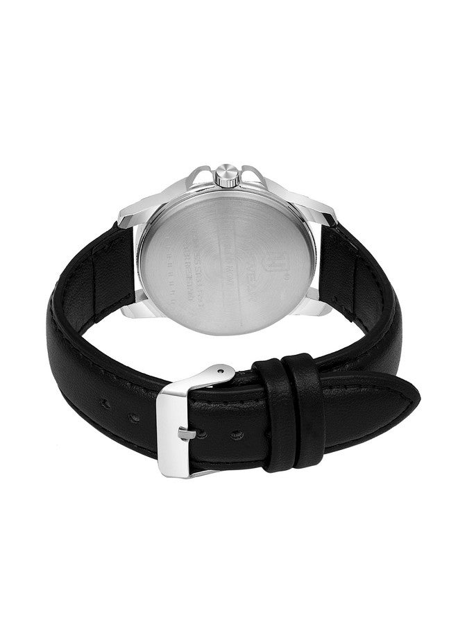 TIMEWEAR Analog New Track Number Dial Day Date Functioning Black Leather Strap Watch for Men - Image 5