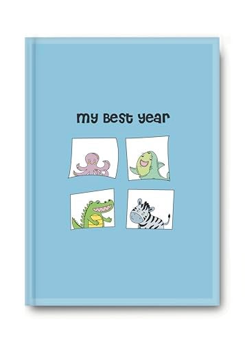KALP Undated Daily Journal Planner Kit With Pocket Diary,2 Posters,300+Stickers,Magnetic Bookmark-Hard Bound,80 Gsm-304 Pages,Weekly Spreads,Monthly View,Habit & Budget Tracker(Minimal),Blue - Image 1