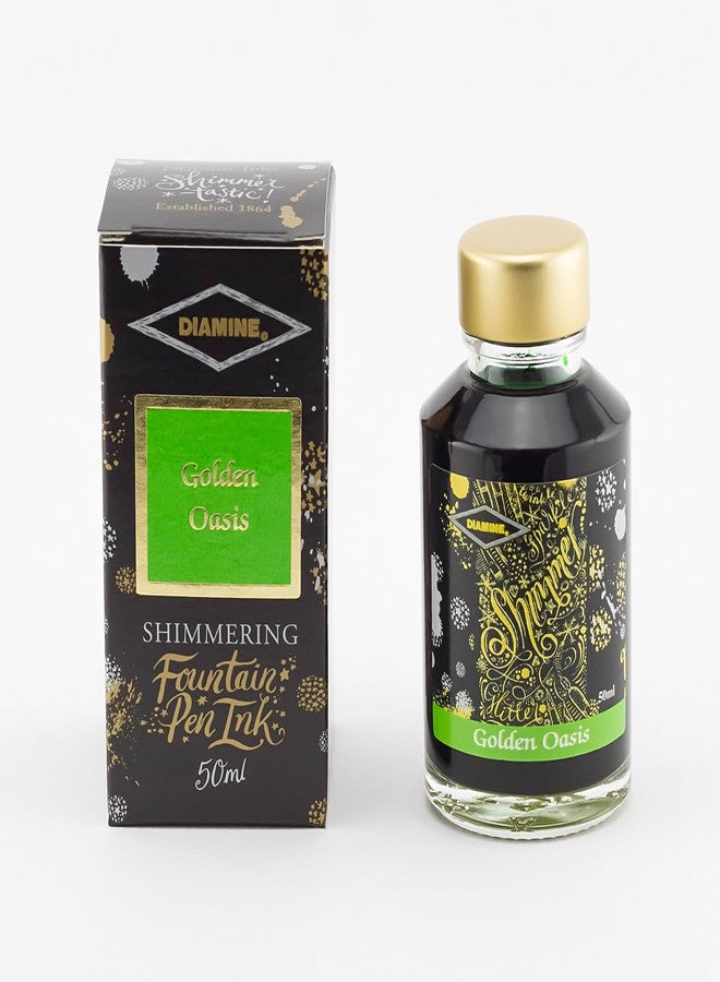 Diamine - Shimmering Fountain Pen Ink, Golden Oasis 50ml - Image 3