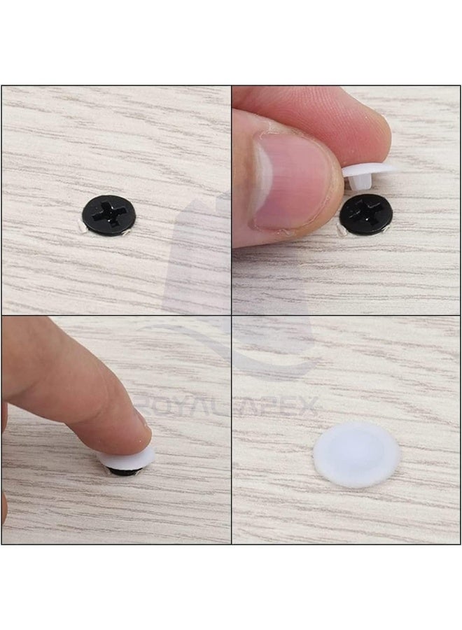 Royal Apex Royal Apex Self-Tapping Screw Cap Covers (Fits 3.5-5mm Shank) for Decorating and Protecting Kitchen Cabinet Screws with Phillips Heads (Pack of 50, White)  - Image 4