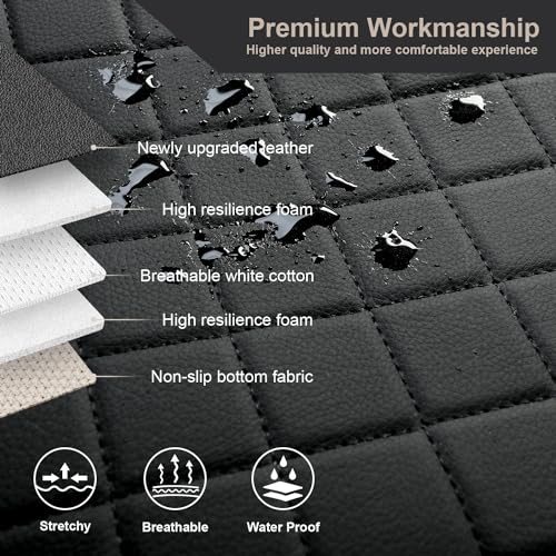 GIANT PANDA Rear Seat Cover for Cars (50-54''), Sedans, SUV, Truck, Universal Faux Leather Back Seat Protector 60/40 Split Automotive Bench Seat Cover (Black) - Image 4