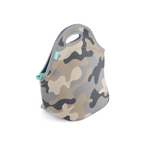 Built Gourmet Getaway Neoprene Lunch Bag Grey Camo Lightweight Insulated Tote with Zipper Handles for Work Lunches Picnic Meal Carrier Large Reusable Flexible Neoprene Machine Washable - Image 3