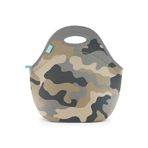 Built Gourmet Getaway Neoprene Lunch Bag Grey Camo Lightweight Insulated Tote with Zipper Handles for Work Lunches Picnic Meal Carrier Large Reusable Flexible Neoprene Machine Washable - Image 1