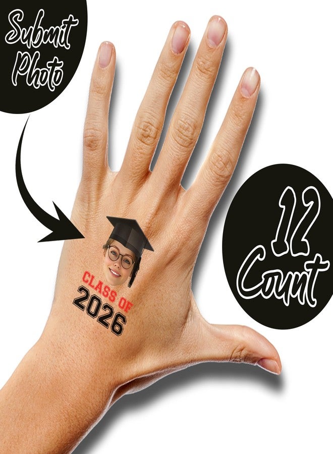 Bleu Reign Custom Face Temporary Tattoos - Fun Graduation with Class of, Choose Your Year- Skin Safe Grad Party & Senior Night Favors - Image 2