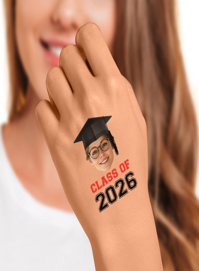 Bleu Reign Custom Face Temporary Tattoos - Fun Graduation with Class of, Choose Your Year- Skin Safe Grad Party & Senior Night Favors - Image 1
