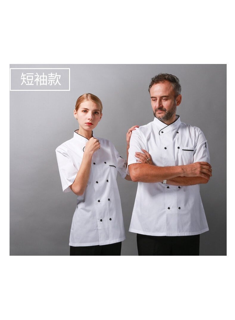NIBEMINENT Chef Shirt  Men Summer Hotel Restaurant Hot Pot Fast Food Service Kitchen Uniform Women Cook's Clothes Thin Workwear - Image 1