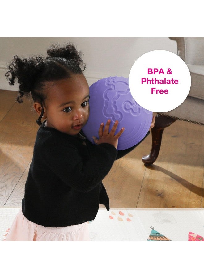 Edushape Texture-iffic Sensory Ball for Baby - 7" Purple Color Baby Ball That Helps Enhance Gross Motor Skills for Kids - Toddler Ball with 8 Sections of Different Tactile Patterns - Image 2